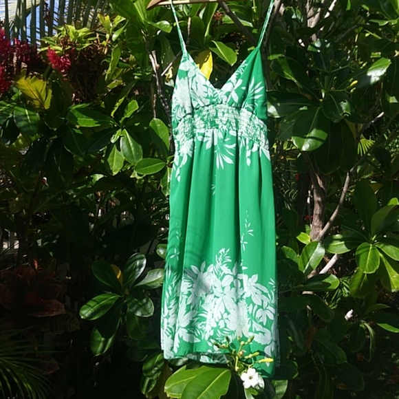 Hawaiian Floral Print Spaghetti Strap Mini Dress - Picture 2 of 5